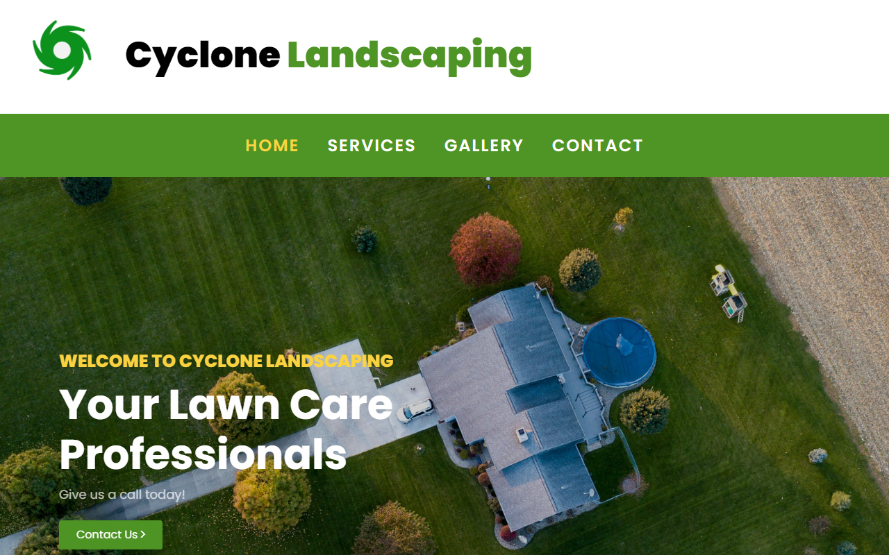 Screenshot of cyclonelandscaping.com